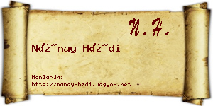 Nánay Hédi névjegykártya